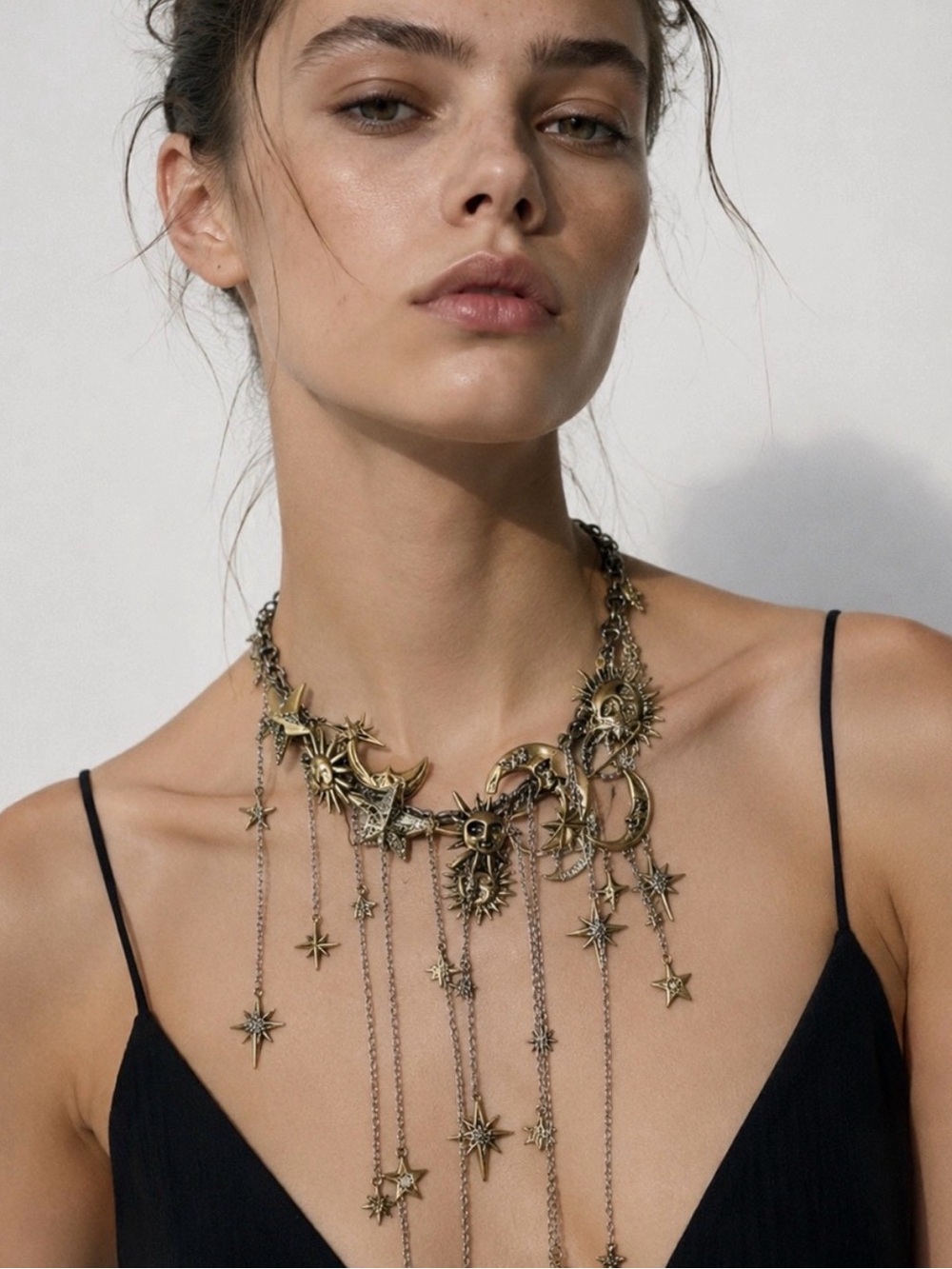 Gold Celestial Moon & Star Pendant Necklace - Picture 9 of 10